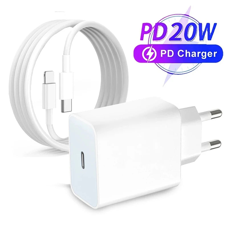 ⚡ PowerCharge X20 – Carregador Rápido USB-C 20W (EU Plug)