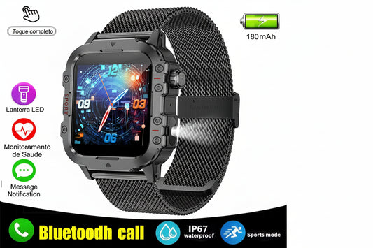 ⌚ X-Force Pro 2025 – Smartwatch Militar Resistente com Chamadas Bluetooth e Monitor de Saúde