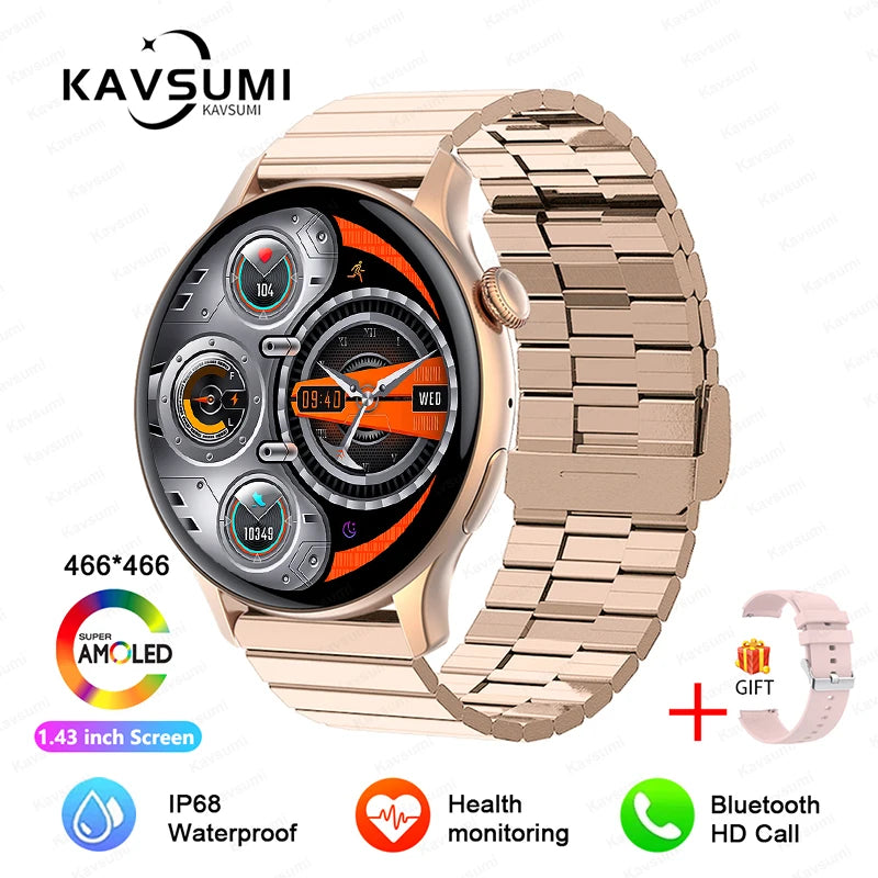 💖 Smartwatch Aurora Lady AMOLED NFC 2025 – GPS, Chamadas Bluetooth e Monitor de Saúde