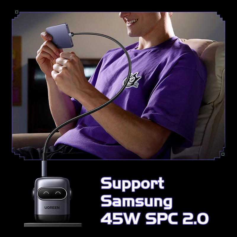 🤖⚡ UGREEN “ROBOCHARGE” 65W GaN PD3.0 — O Carregador Inteligente com Força de Robô!