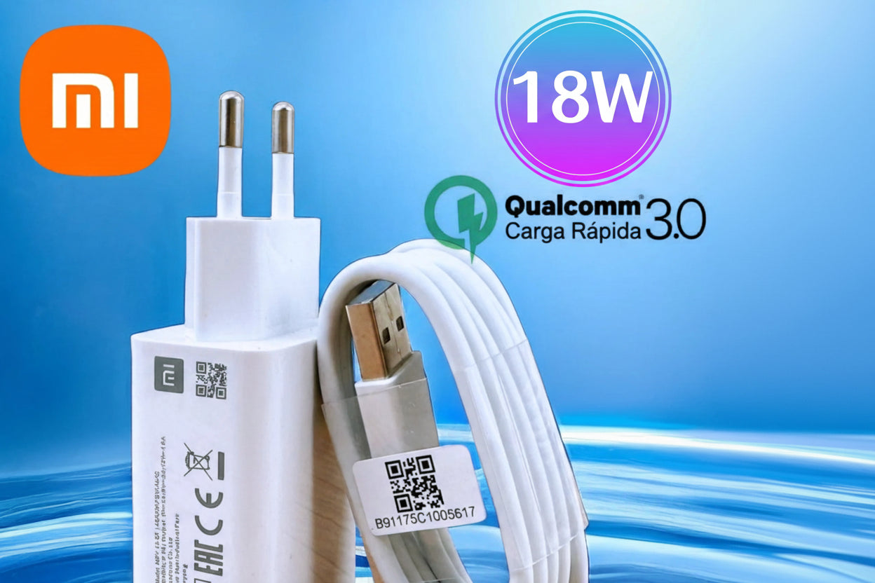 🔌 Xiaomi TurboCharge 18W Pro – Carregador Rápido QC 3.0 com Cabo USB-C