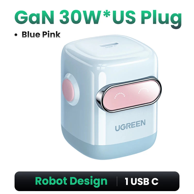 🤖⚡ UGREEN “ROBOCHARGE” 65W GaN PD3.0 — O Carregador Inteligente com Força de Robô!