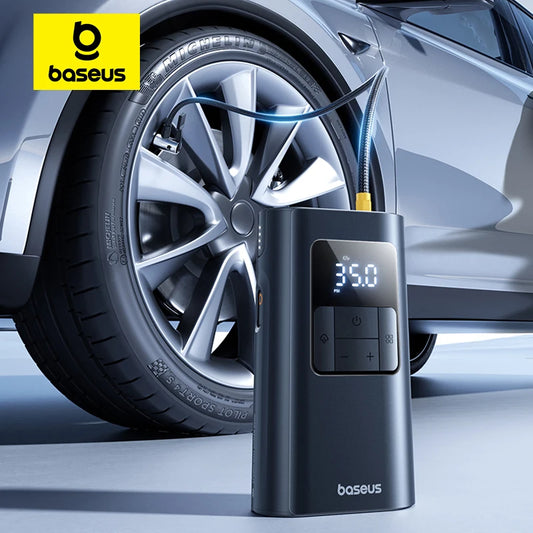 🚗 Baseus 2 em 1 Bomba de Ar para Carro — Compressor de Ar Portátil com Lanterna Destacável e Power Bank 6000mAh