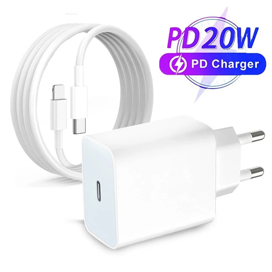 ⚡ PowerCharge X20 – Carregador Rápido USB-C 20W (EU Plug)