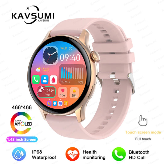 💖 Smartwatch Aurora Lady AMOLED NFC 2025 – GPS, Chamadas Bluetooth e Monitor de Saúde