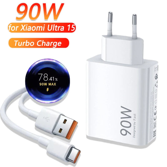 ⚡ X-Charge Turbo 90W — Carregador USB Super Rápido para Xiaomi & Redmi