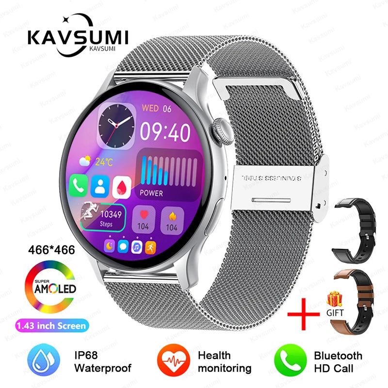 💖 Smartwatch Aurora Lady AMOLED NFC 2025 – GPS, Chamadas Bluetooth e Monitor de Saúde
