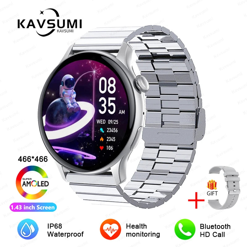 💖 Smartwatch Aurora Lady AMOLED NFC 2025 – GPS, Chamadas Bluetooth e Monitor de Saúde