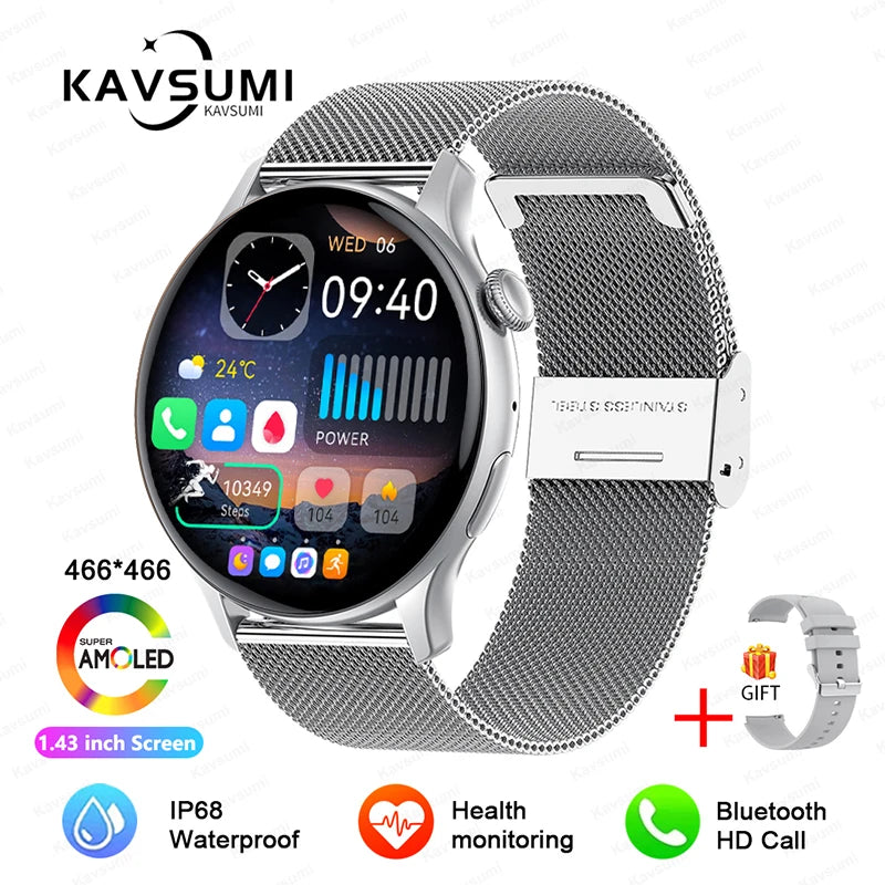 💖 Smartwatch Aurora Lady AMOLED NFC 2025 – GPS, Chamadas Bluetooth e Monitor de Saúde
