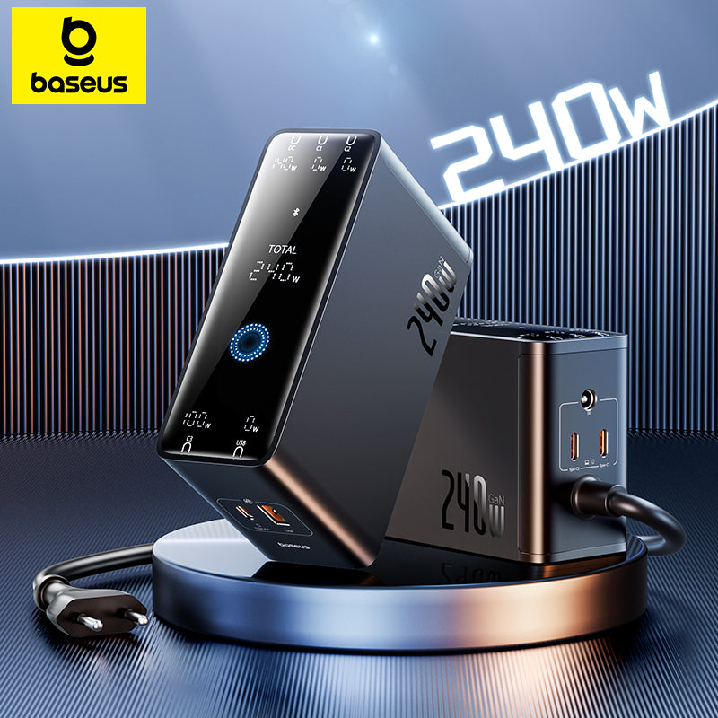 ⚡ Baseus 240W GaN Charger PD3.1 — Estação de Carregamento Rápido 6 Portas Tipo C / USB